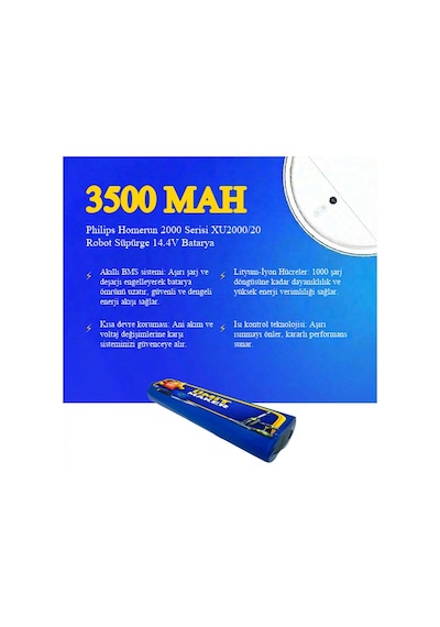 Philips Homerun 2000 Serisi Xu2000/20 Robot Süpürge 3500 Mah Batarya
