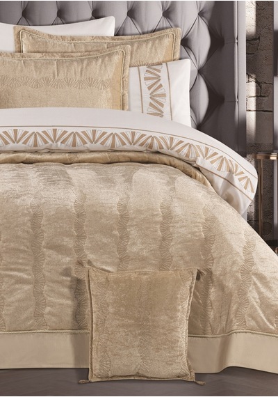Goldroom Home Verona Nakışlı Çeyiz Seti 8 Parça Vizon