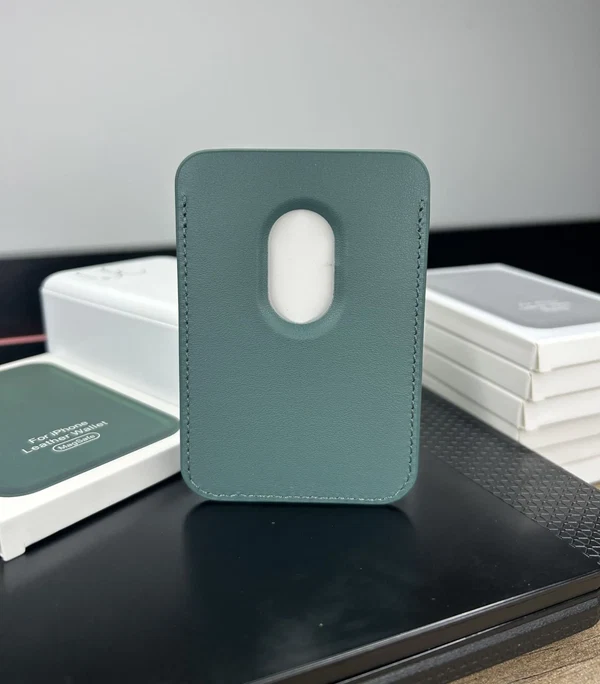 Magsafe Deri Cüzdan Kartlık Tüm Modellerle Uyumlu - Bordo Çam Yeşili