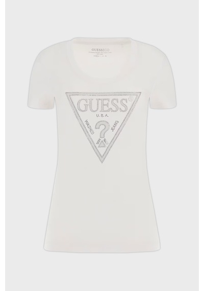 Guess Bayan T Shirt W5rı11 J1314 G011 Beyaz Beyaz