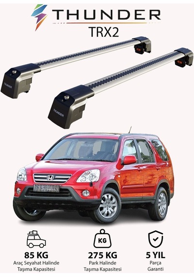 Honda Cr-v 2002-2006 Trx2 Thunder Carrier Kilitli Ara Atkı Taşıyıcı Tavan Barı Siyah