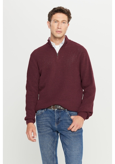 Ac&Co / Altınyıldız Classics Erkek Bordo Pamuklu Standart Fit Normal Kesim Bato Yaka Jakarlı Triko Kazak Ac&Co / Altınyıldız Classics Erkek Bordo Pamuklu Standart Fit Normal Kesim Bato Yaka Jakarlı Triko Kazak
