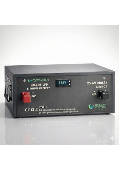 Gesper 25.6 V 200 Ah Lifepo₄ Lityum Akü Metal Kasa