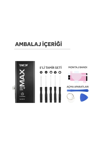 Apple Uyumlu iPhone 13  Batarya Mucize Batarya Deji 3510mah