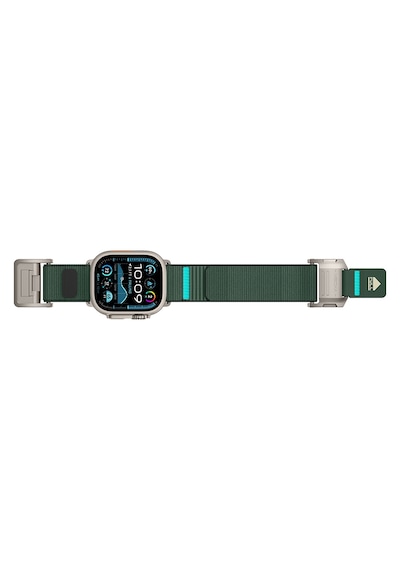 Watch 42mm Uyumlu Mohseven İwatch Mecha Sport Hasır Kordon Titanyum-yeşil