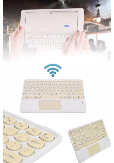 Android Ve Apple Uyumlu iOS Uyumlu Bluetooth Klavye Touchpad Slim Kablosuz Wifi Q Klavye - Nnnnnn3268-1842
