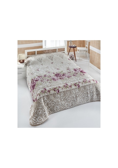 Çift Kişilik Baskılı Battaniye - 4 Kg Kalın Kışlık - 200x240 Cm Pembe