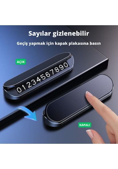 Polham Araç İçi Geçici Park İçin Telefon Numaratörü, Forforlu Açılıp Kapanabilen Numaratör 1 Adet