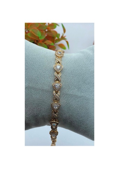 Xuping Rose Gold Renginde Sonsuzluk Motifli Zirkon Taşlı Kadın Bileklik Altın