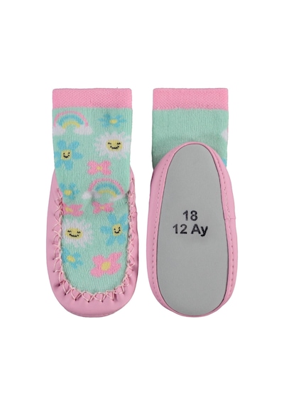 Civil Baby Çiçek Bebek Kız Havlu Çarık Çorap  - Standart E8A86205525W1