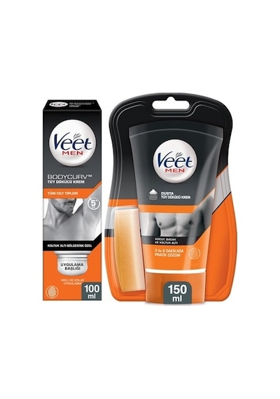 Veet Men Duşta Tüy Dökücü Krem 150 ML + Men Koltuk Altına Özel Tüy Dökücü Krem 100 ML