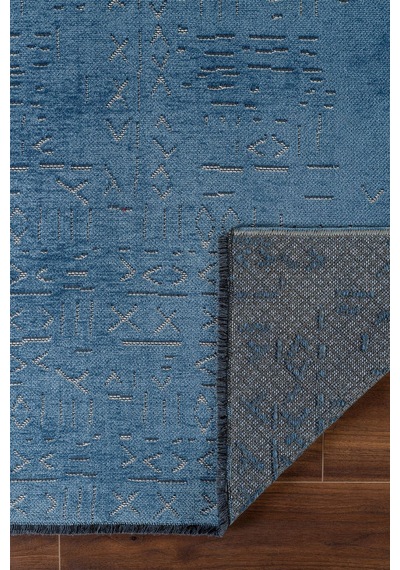 Modern Desenli Dekoratif Yıkanabilir Şönil Dokuma Saçaklı Kaymaz Taban Salon Mutfak Halı Kilim Lacivert Modern Desenli Dekoratif Yıkanabilir Şönil Dokuma Saçaklı Kaymaz Taban Salon Mutfak Halı Kilim Lacivert
