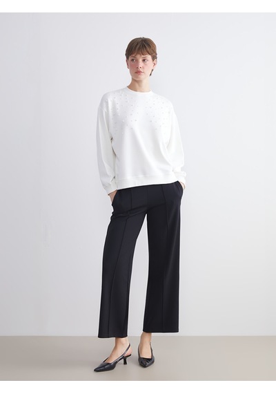 Lcwaıkıkı Classic Siyah Büyük Beden Standart Fit Geniş Paça Kadın Pantolon