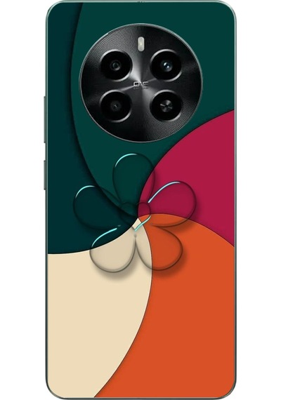 Realme 12 4g Uyumlu Modern Yonca Renkleri Baskılı Silikon Kılıf Renkli