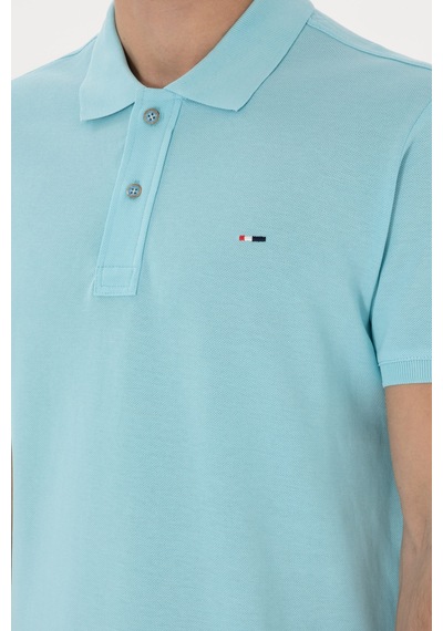 U.S. Polo Assn. Erkek Slim Fit Polo Yaka Aqua Basic Tişört 50297983-VR007