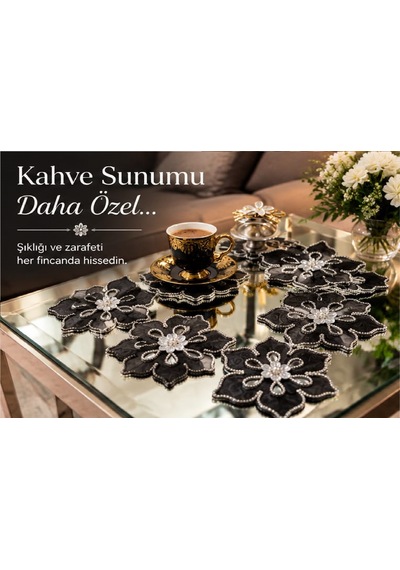 Kahve Sunum Pecetesi El Yapımı İnci Detaylı 15x15 Ölcü 6 Adet Renkli - Beyaz - Gold - Gümüş - Siyah Kahve Sunum Pecetesi El Yapımı İnci Detaylı 15x15 Ölcü 6 Adet Renkli - Beyaz - Gold - Gümüş - Siyah