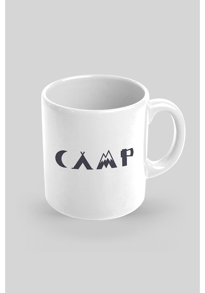 Camp Baskılı Kupa Bardak Beyaz