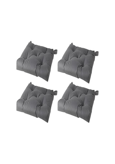 Gri Sandalye Minderi 4 Adet 40/35x38x7 Cm