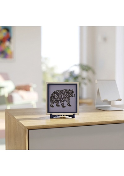 Ayı Temalı Şık Dekoratif Obje, Yaşam Alanınız İçin Güçlü Ve Değerli Bir Hediye 10x10 Cm