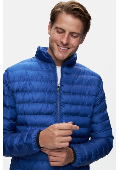 Ucla Northwın Mavi Fermuarlı Ve Cepli Polyester Standard Fit Erkek Mont Mavi