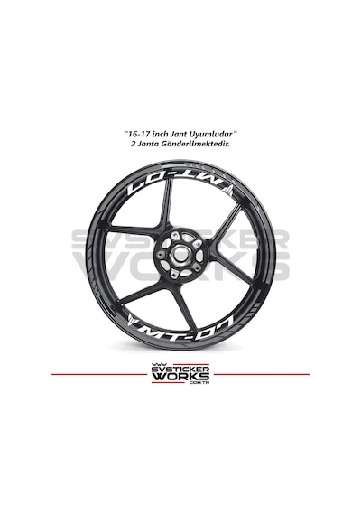 Yamaha Mt-07 Jant Sticker Dış Ve İç Set Sticker Jant Şeridi Gri