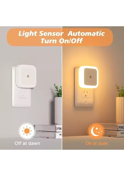 Fotoselli Led Gece Lambası, Amber Renk Sensörlü Gece Lambası, 1 Watt Amber Renk Led Gece Lambası Amber
