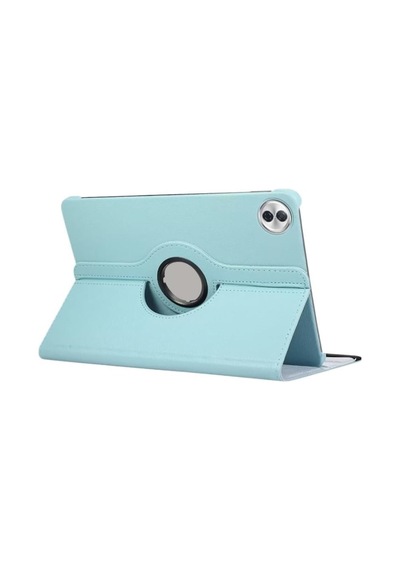 Honor Pad 10 12.1 Inç Kılıf Koruyucu 360 Dönebilen Standlı Pu Deri Tablet Ön Arka Kapak Mavi