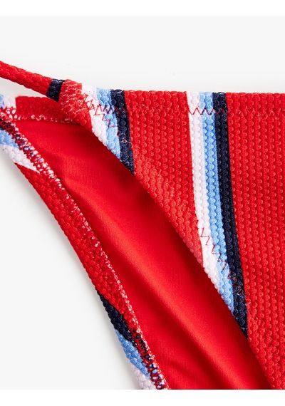 Koton Yanları Bağlamalı İpli Çizgili Bikini Altı Kırmızı Çizgili 6sak00158mm