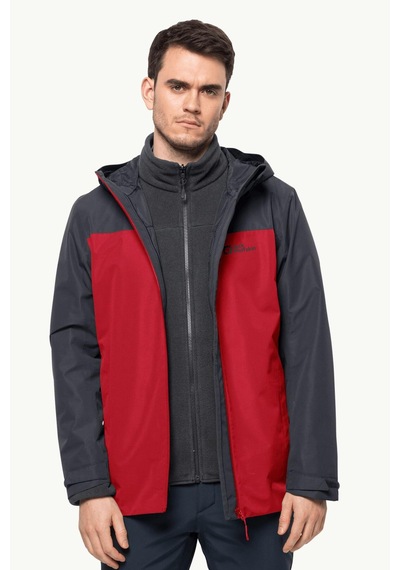 Jack Wolfskin Taubenberg 3in1 Erkek Outdoor Mont 1115311-2206-kırmızı Kırmızı