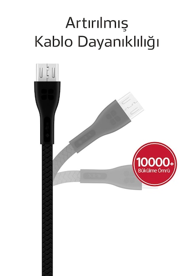 Hasır Örgülü 2.4a Micro Usb 1 Metre Hızlı Şarj Ve Data Kablosu