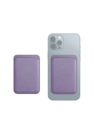 Ally Apple iPhone Uyumlu 14-13-12'ler İçin Deri Cüzdan Magsafe Kartlık Cüzdan - Kılıf- 5775 Lila