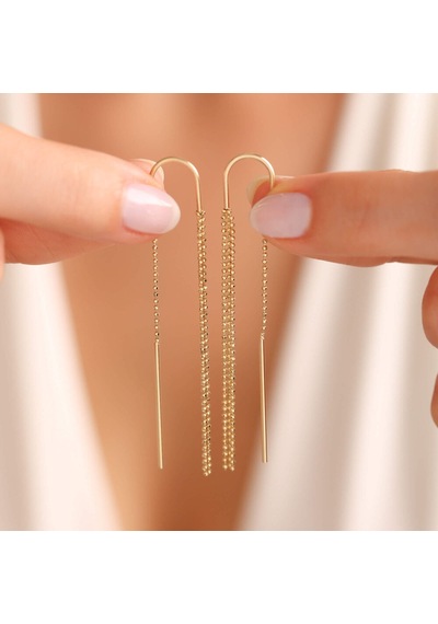 Sembol Gold Altın Sallama Küpe İtaly Nail Scissors 6 cm