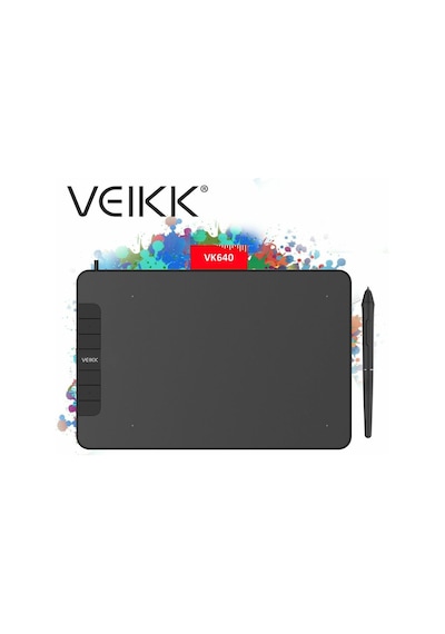 Veikk VK640 6x4" 16384 Levels 5080 LPI Grafik Tablet + Kalem