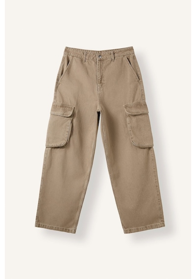 Defacto Super Baggy Fit Kargo Cepli Jean Pantolon I5716ax26aukh502 Haki-kh502