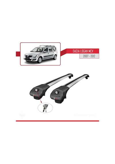 Dacia Logan Mcv 2007-2012 Arası İle Uyumlu Ace-1 Ara Atkı Tavan Barı Gri