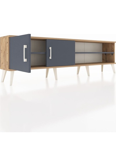 Arges Tv Ünitesi 2 Raflı 2 Kapaklı 176x30x51 Çam-antrasit/antrasit Antrasıt/antrasıt Arges Tv Ünitesi 2 Raflı 2 Kapaklı 176x30x51 Çam-antrasit/antrasit Antrasıt/antrasıt