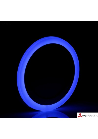 YCL 3 Fonk. 6 W Led Panel - Beyaz & Mavi- Yuvarlak- S/Ü-YSM-1406B