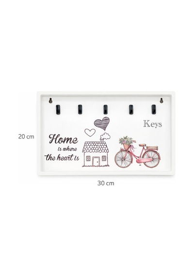 5 Li Dekoratif Duvar Anahtarlığı Kapı Yanı Anahtar Askılığı Şık Ve Dayanıklı Tasarım, 30x20 Cm Siyah