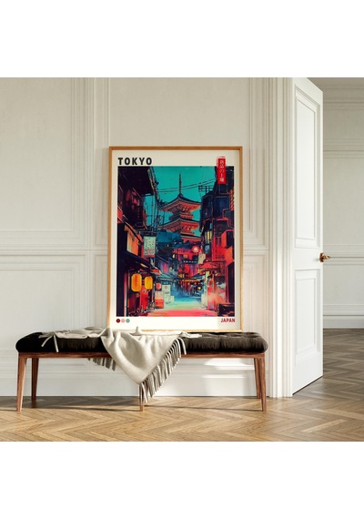 Japon Tokyo Posteri, Japandi Duvar Sanatı, Japon Duvar Sanatı, Japon Estetik Posteri