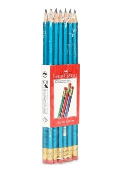 Faber Castell Köşeli Silgili Kurşunkalem 12 'li