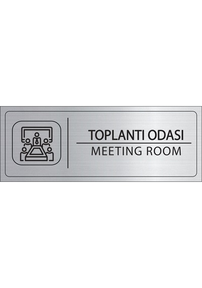 Mayeka Toplantı Odası İsimlik Gümüş Metal Kapı İsimliği Levhası Yönlendirme Tabelası