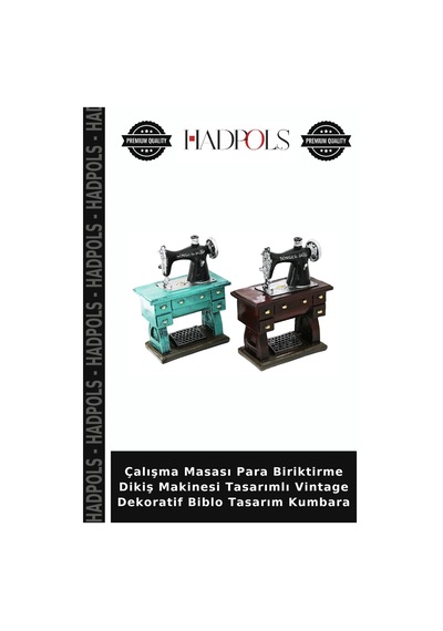 Çalışma Masası Para Biriktirme Dikiş Makinesi Tasarımlı Vintage Dekoratif Biblo Tasarım Kumbara