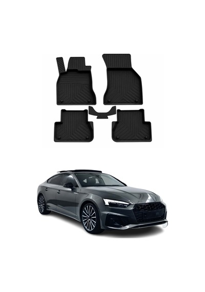 Audi A5 F5 2017-2026 Uyumlu 4d Havuzlu Paspas Kauçuk Siyah 5 Parça