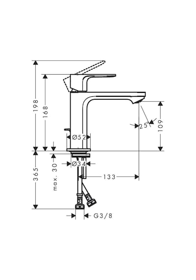 Hansgrohe Rebris E Lavabo Bataryası 110 Kumandalı