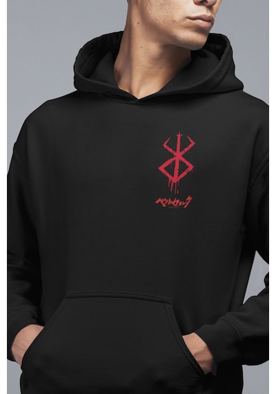 Anime Berserk Logo Ön - Arka Baskılı Kapşonlu Sweatshirt