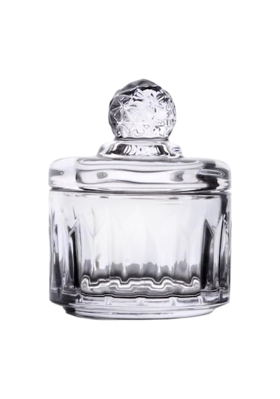 Deconox Lüx Kristal Mini Cam Şekerlik & Cam Lokumluk, Kesme Cam Lüx Şekerlik 7.5cm 9.2cm - 06644 Genel