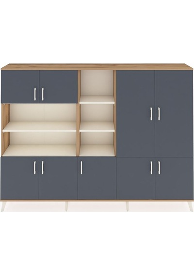 Arges Dolap 14 Raflı 9 Kapaklı 220x30x163 Çam-antrasit/aytaşı Antrasıt/aytası - Atlas Çam Arges Dolap 14 Raflı 9 Kapaklı 220x30x163 Çam-antrasit/aytaşı Antrasıt/aytası - Atlas Çam