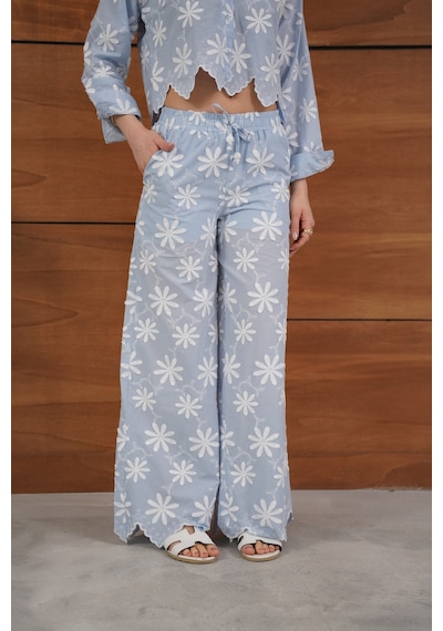 Verymoda D 2913 Nakışlı Pantolon D2913 Mavi