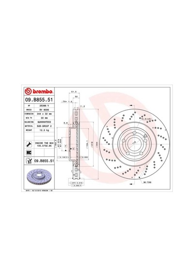 Brembo 09b85551 Fren Diski Ön Mercedes Cls-class C218 X218 A2184210412 -