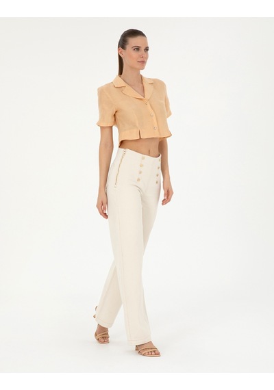 Pierre Cardin Kadın Krem Pantolon Kanvas-chino 50289795-vr071